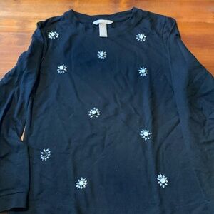 Banana Republic cute navy blue sweater top Sz XS petite